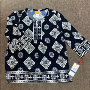 NWT Ruby Rd Top blue petite extra large